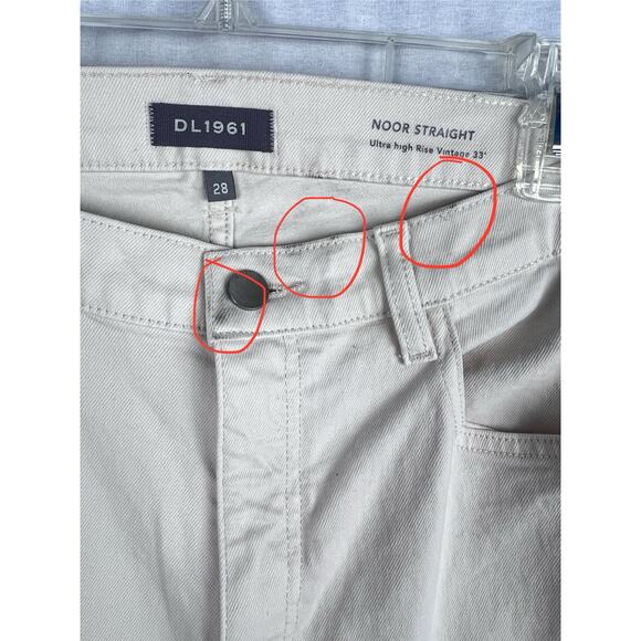 DL1961 Jeans Noor Straight Ultra High Rise Ivory Denim Modern Minimalist Capsule - Picture 5 of 9